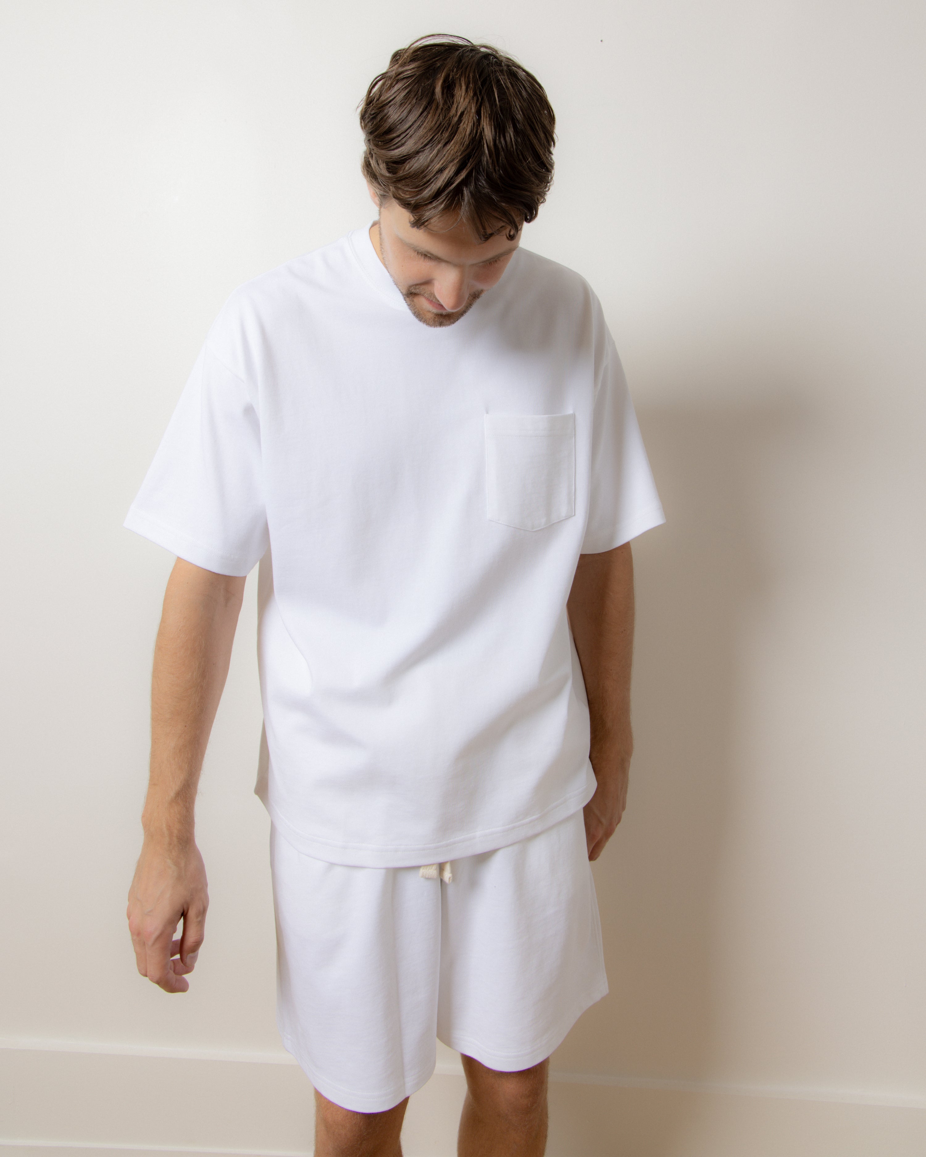 Pima Cotton Pocket SS Tee in White