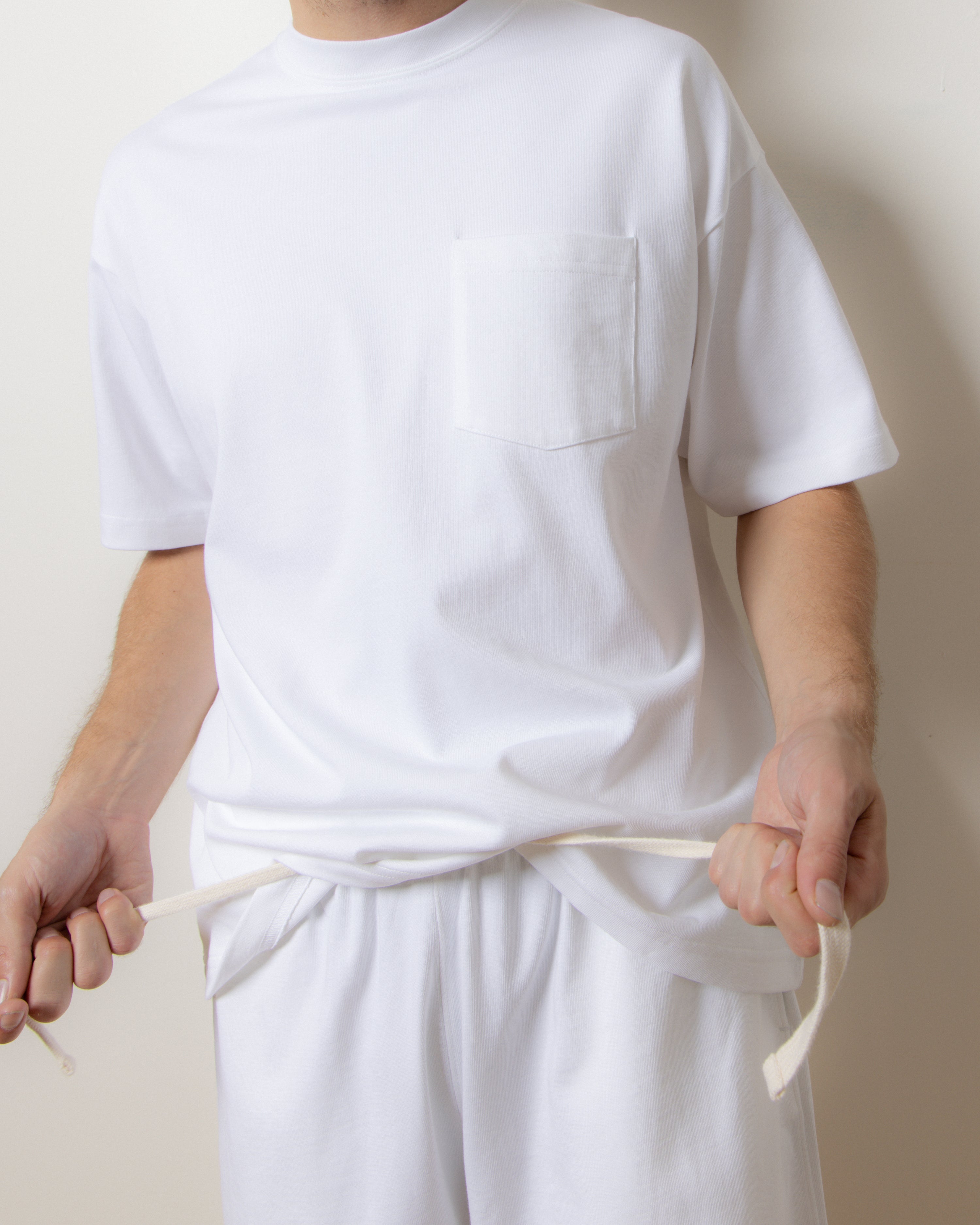 Pima Cotton Pocket SS Tee in White