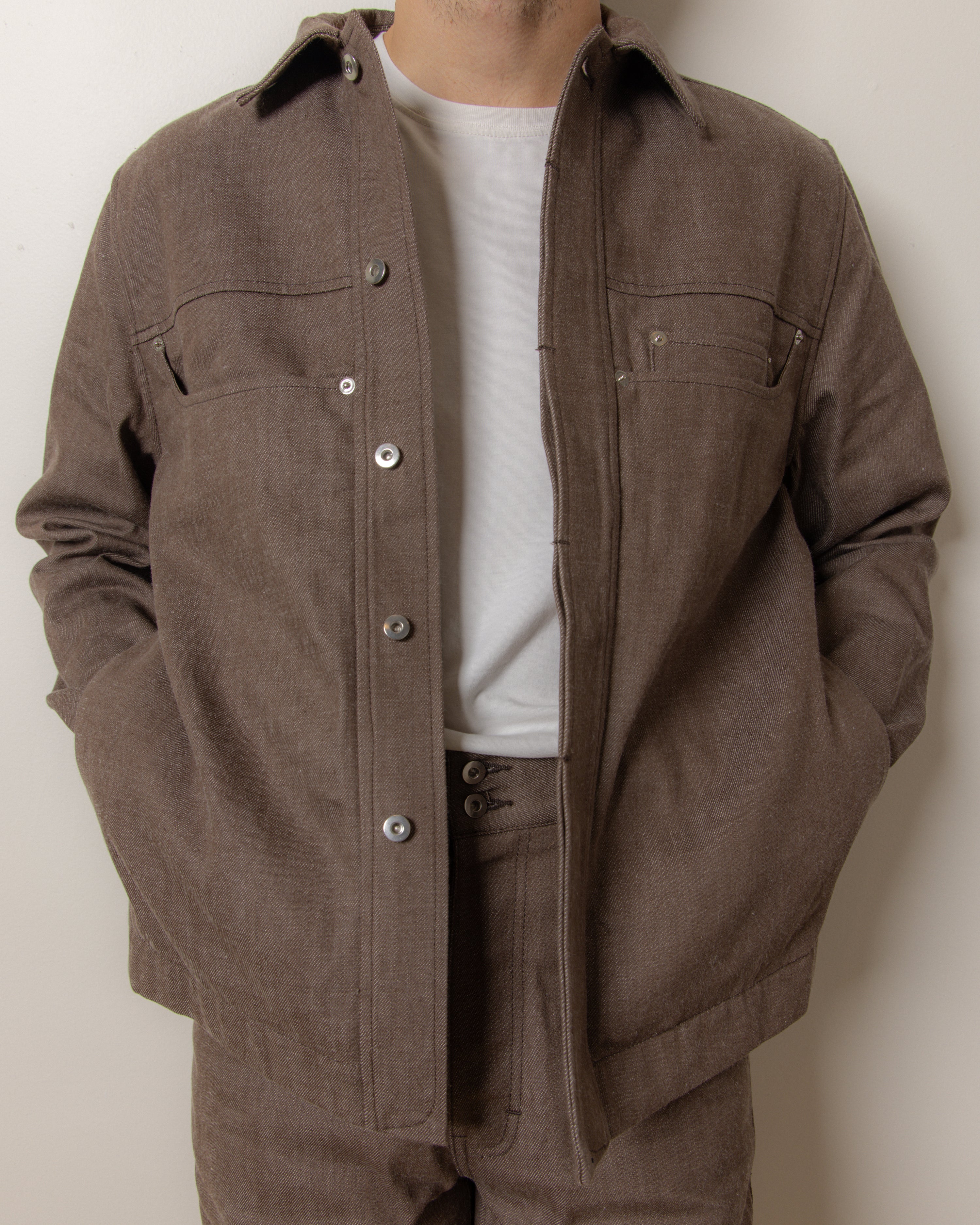 The Catchall Denim Jacket in Brown